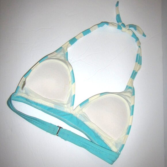 Arizona Jean Company Blue & White Swim Bikini Halter Top S - Picture 5 of 7